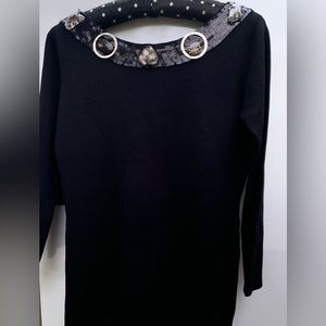 Joseph A. exquisite embellished sweater - black, small